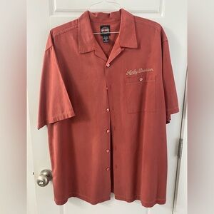 Harley Davidson Button Down Shirt Orange Color